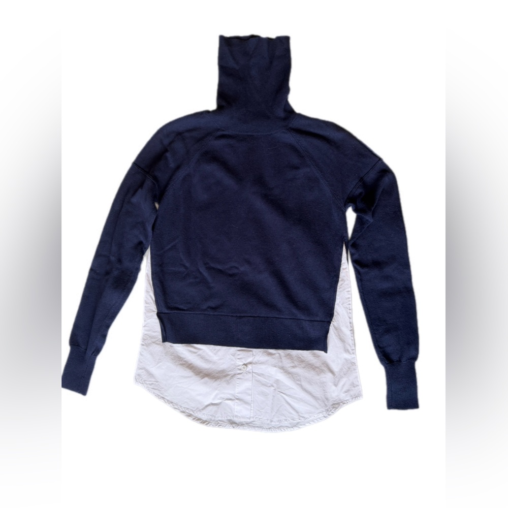 KF/KaufmanFranco navy knit inset sweater XS. NWOT - Picture 7 of 16
